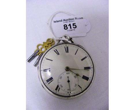 A gent's silver cased key-wind pocket watch with verge movement by Joseph Bramble, Oxford Street 1848