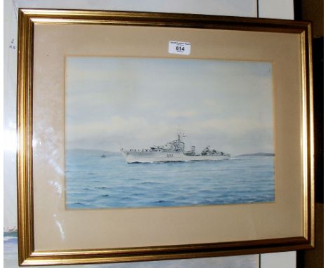 ERIC ERSKINE CAMPBELL TUFNELL (1888-1978) - 25cm x 36cm watercolour portrait of HMS "Tartar" - signed and inscribed