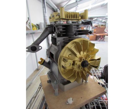 A model engine showing the workings
