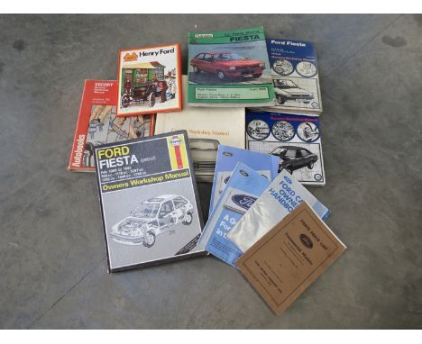 Various Ford related books including Cortina workshop manual