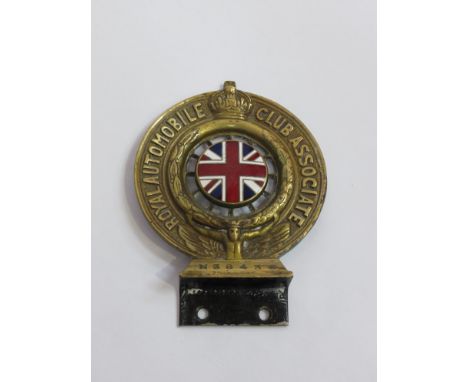 "Royal Automobile Club" Associate badge No. N38436 stamped D.G. Collins Ltd., London to verso 
