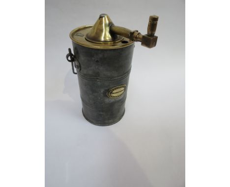 A brass and galvanised carbide lamp front plaque "Maine Lighting Co Ltd., Blackpool" patent no. 8999