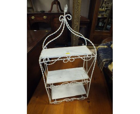 A FRENCH STYLE WIRE WORK HANGING SHELF