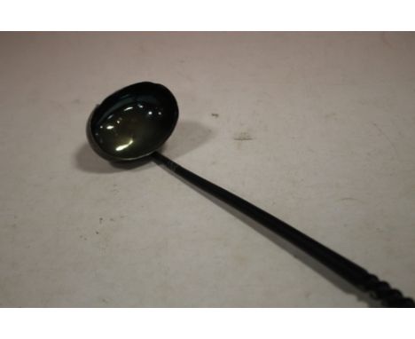 A HALLMARKED SILVER WHALE BONE HANDLED TODDY LADLE 