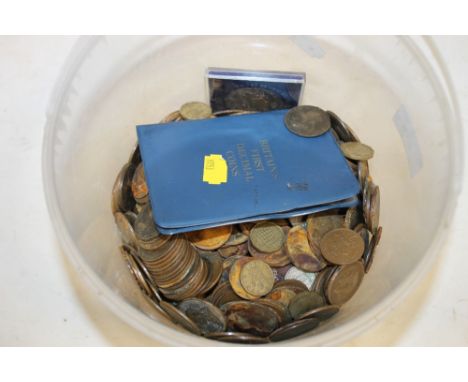 A TUB OF VINTAGE COINS