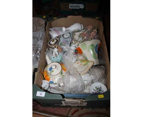 A TRAY OF CERAMICS TO INCLUDE COALPORT, ROYAL WORCESTER ETC.
