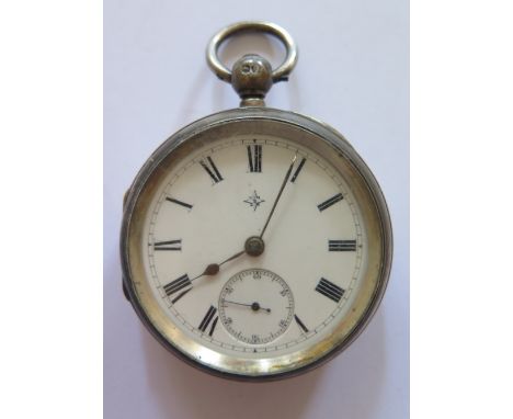 Victorian Silver Cased Open Dial Pocket Watch by J. Cameron & Son Kilmarnock, movement no. 10108, London 1884, needs attentio