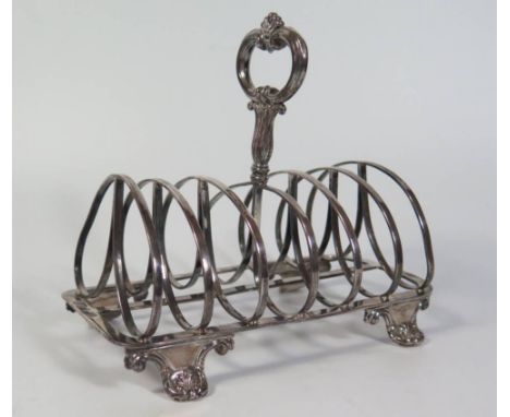 A William IV Silver Six Slot Toast Rack, Sheffield 1936, Henry Wilkinson & Co., 16.5cm long