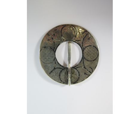 A Celtic Silver Cloak Brooch, the back engraved 1773 PMG, 7 cm