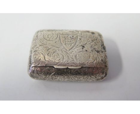A Victorian Silver Snuff Box with chased foliate decoration, Brimingham 1896, E.V. Pledge & Son