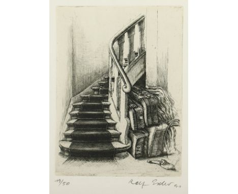 ESCHER, Rolf, "Treppe", Original-Radierung, 22 x 16, nummeriert 19/50, handsigniert und datiert '91, R. 