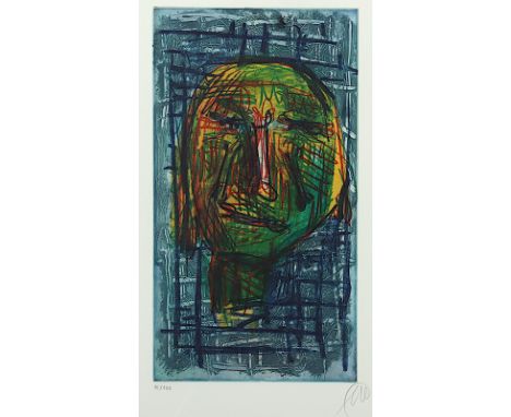 LÜPERTZ, Markus, "Kopf", Original-Farbradierung, 37 x 21, nummeriert 16/100, monogrammiert, R. 