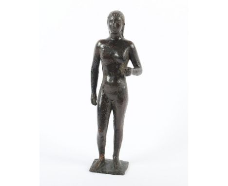 HILLER, Anton (1893-1985), "Stehende", Bronze, H 25,  