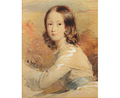 RICHMOND, George (1809-1898), "Portrait eines Mädchens", Aquarell/Papier, 23 x 18 (Passepartoutausschnitt), unten links monog