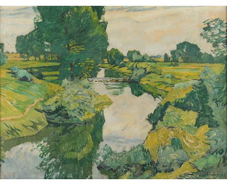 KOHLSCHEIN, Joseph II. (1884-1958), "Sommerliche Landschaft", Öl/Lwd., 59 x 77, rest., unten rechts signiert, R. 