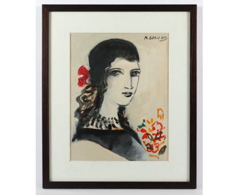 WEIL, Manfred (1920-2015), "Frauenportrait", Mischtechnik/Karton, 44 x 35 (Passepartoutausschnitt), oben rechts signiert und 