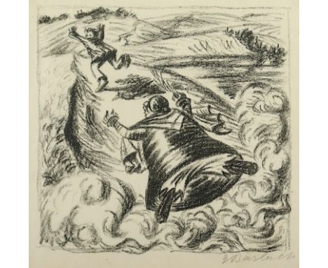 BARLACH, Ernst, "Die wandelnde Glocke", Original-Lithografie, 19,5 x 20, handsigniert, aus der Folge von Barlachs Illustratio