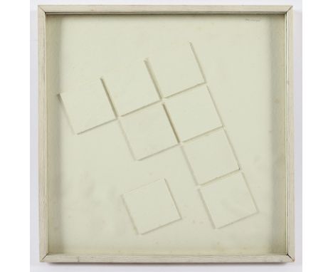MARCZYNSKI, Adam, "o.T. - Relief", Collage mit Acryl, 25 x 24, oben signiert, verso weitere Angaben, R. 