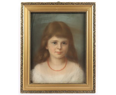 PORTRAITMALER UM 1900, "Bildnis eines Mädchens", Pastell/Papier, 39 x 32, R. 