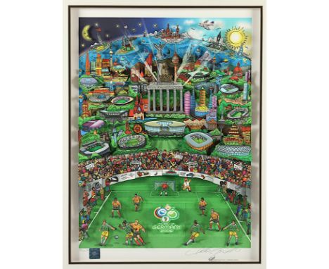FAZZINO, Charles, "FIFA World Cup Germany 2006", 3-d-Konstruktion, 55 x 44, nummeriert 32/100, handsigniert, mit Zertifikat a