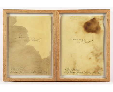 RINKE, Klaus, 2 Arbeiten "Erinnerung der Haut", Mischtechnik/Pergament, 30 x 21, signiert, datiert '91, R. 