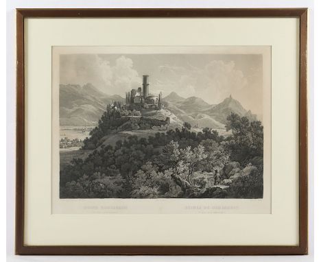 GODESBERG, "Ruine Godesburg", Aquatinta, 30 x 43, von Salathé, nach Bodmer, bei Imp. Finot, um 1840, R. 