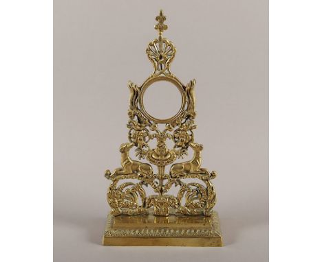 TASCHENUHRENHALTER, Bronze/Messing, H 28, Frankreich, E.19.Jh. 