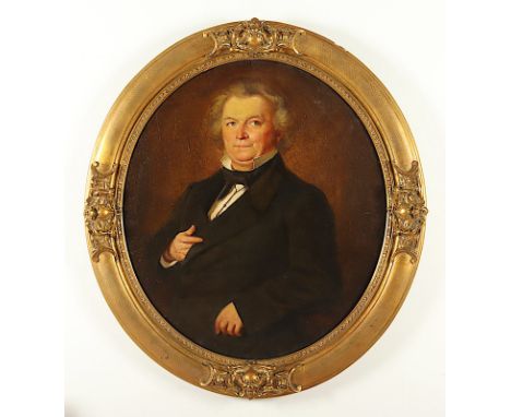 PORTRAITMALER M.19.JH., "Bildnis eines Mannes", Öl/Lwd., 85 x 73, R. 