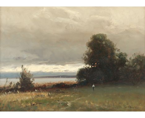 WILLROIDER, Ludwig (1845-1910), "Bei Feldafing am Starnberger See", Öl/Malkarton, 40 x 52, besch., unten rechts signiert, ver