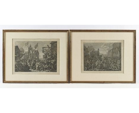 HOGARTH, William, nach, zwei Arbeiten gestochen von Riepenhausen, Kupferstiche, 22 x 29, läs., um 1850, R. 