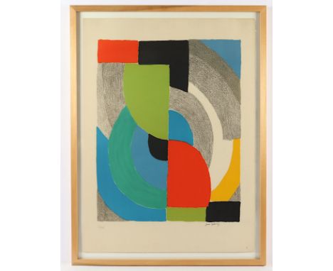 DELAUNAY, Sonia, "Olympie", Original-Farblithographie auf Bütten, 59 x 47, nummeriert 64/75, handsigniert, 1970, min.läs., R.