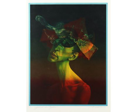 HAUSNER, Rudolf, "Geburt des Mythos", Farbserigrafie, 51 x 40, bez. E.A., betitelt, handsigniert, R. 