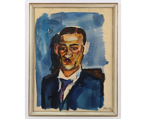 GOTSCH, Karl Friedrich (1900-1984), "Portrait des Bruders des Künstlers", Aquarell/Papier, 64 x 52, unten rechts signiert und