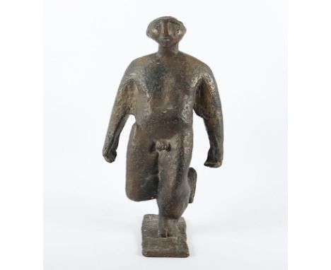 LEHMANN, Kurt (1905-2000), "Tanzender Bauer", Bronze, H 37, auf dem Sockel monogrammiert KL, Gießermarke Guss Barth Rinteln, 