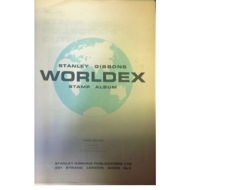 Worldwide stamp collection stored in SG Album Worldex ring binder 115 pages of stamps from around the world. Good condition 