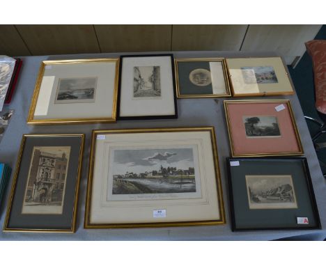 Victorian Hand Coloured Etching of London and the Thames