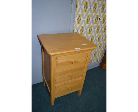Willis & Gambier Light Oak Three Drawer Bedside Cabinet (matching previous lot)