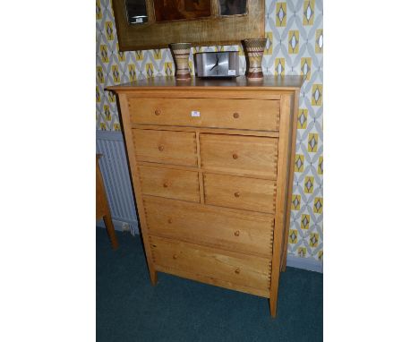 Willis & Gambier Light Oak Seven Drawer Chest (matching previous lot)