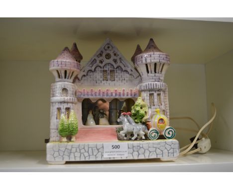 Musical Pottery Cinderella Lamp circa 1950