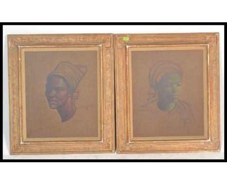 Two 'Basuto Girl' prints by Vladimir Tretchikoff to include one print of an African woman wearing a headscarf with green hues
