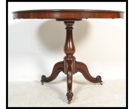 A good George III early 19th century mahogany tilt top breakfast table being raised on well proportioned splayed feet with bu