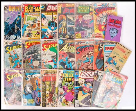 A GOOD collection of 23 x original vintage DC comic book magazines mostly Superman and batman to include; Giant Batman # 233 