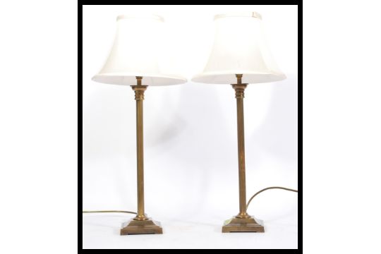brass corinthian column table lamp