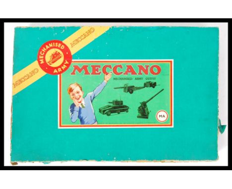 A vintage c1939 Meccano made Mechanised Army Outfit building set. The set being near complete with original instruction and b