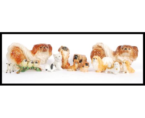 A collection of ceramic animals to include Beswick, Royal Doulton, Worcester, Melba ware, etc. Mostly dog figurines including