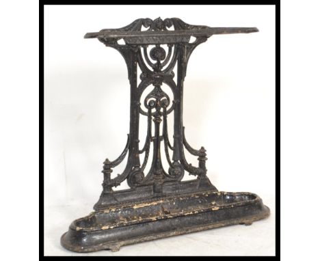 A 19th Century Victorian cast iron&nbsp; stick umbrella stand in the manner of Coalbrookdale. The stand of architectural shap