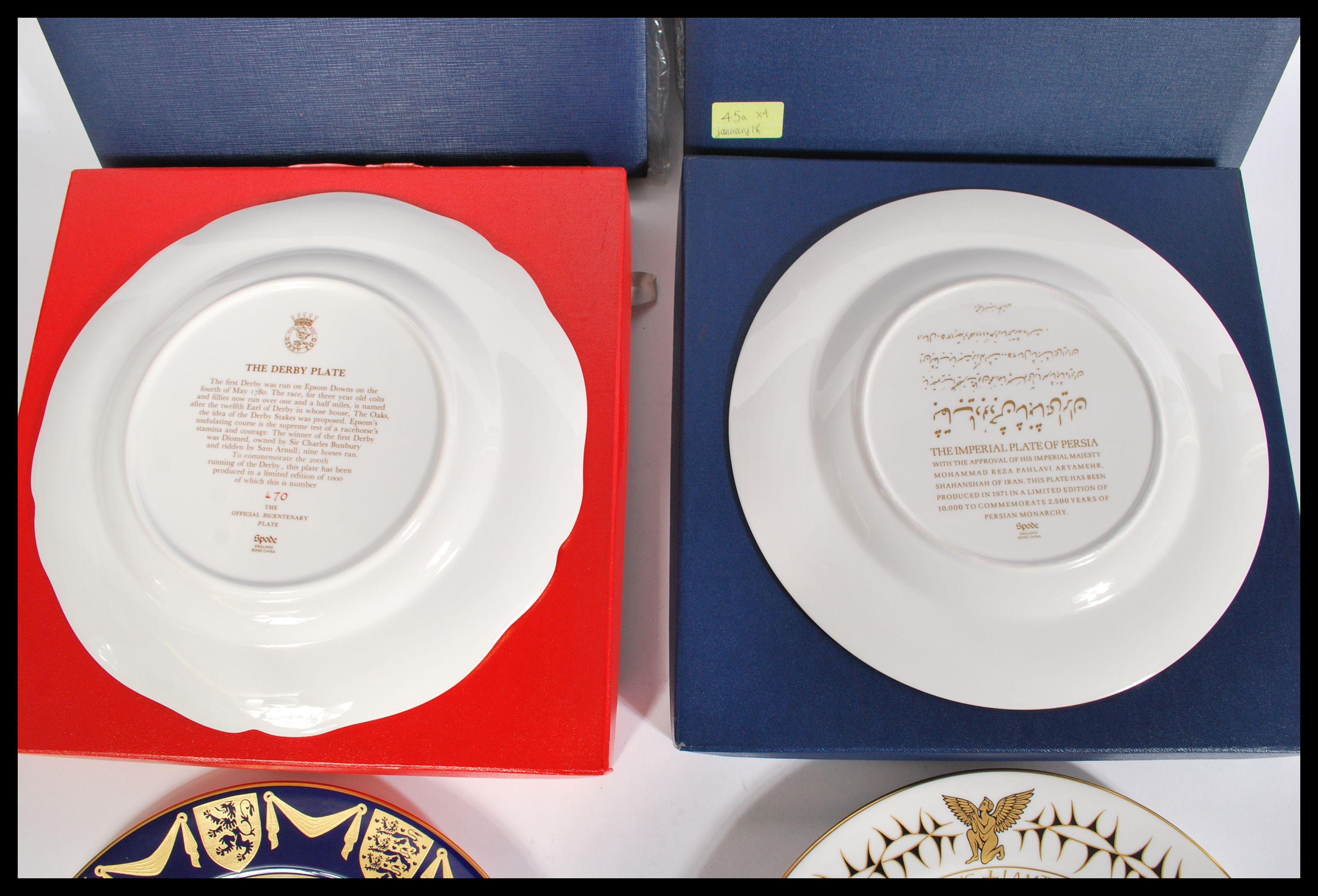 A selection of Spode commemorative plates a commemorative plate for the
