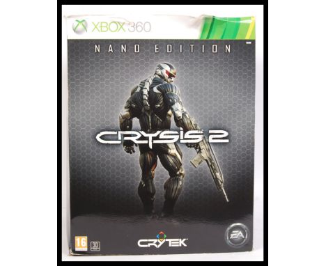 A rare Xbox 360 games console game ' Crysis 2 : Nano Edition ' limited edition game and memorabilia. Comprising; Figurine, ar