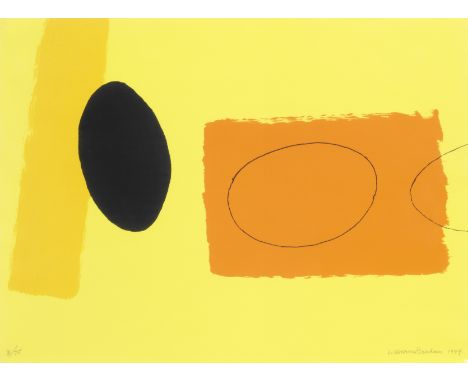 Wilhelmina Barns-Graham (British, 1912-2004)Orange and Lemon playing Games  Screenprint in colours, 1999, on wove, signed, da