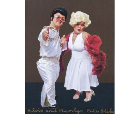 Sir Peter Blake (British, born 1932)Elvis &amp; Marilyn (Unique) An unique inkjet print in colours with glitter, on canvas, s